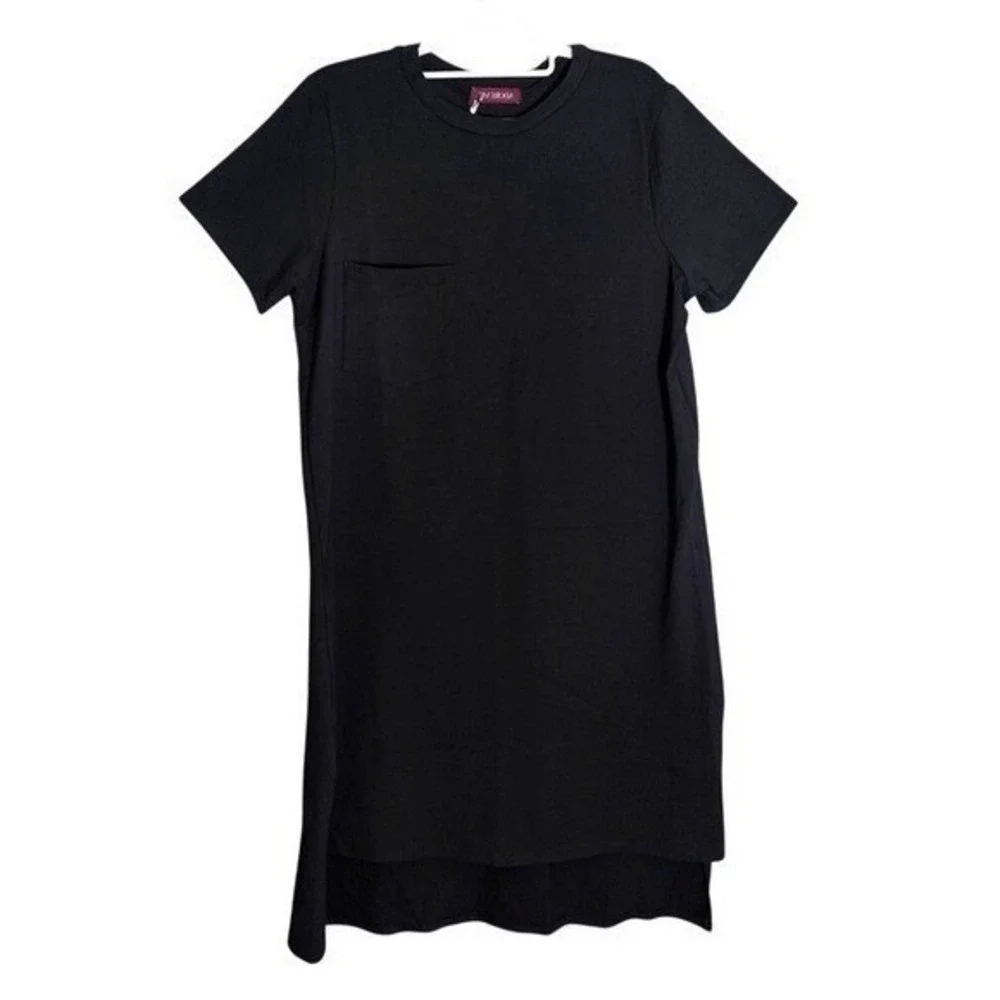 Adore Me Dress Women M Black Minimalist T Shirt Casual Everyday Soft‎ Knit Shift